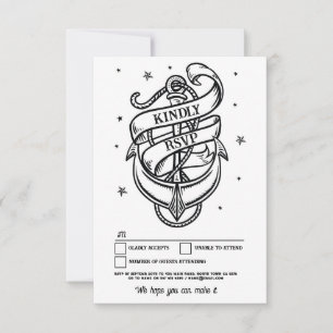 OSA Bröllop Tattoo Traditional Sten Anchor Inbjudningar