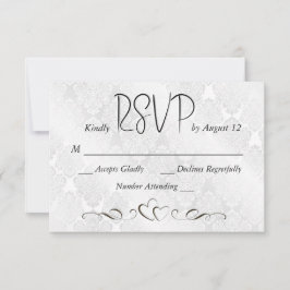 OSA Bröllop White Satin Damask Kort