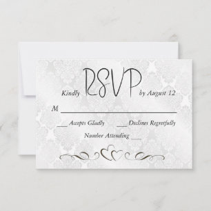 OSA Bröllop White Satin Damask Kort