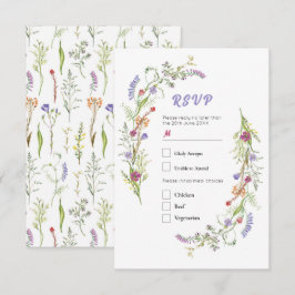 OSA Bröllop Wildblommor Blommigt Ditsy Inbjudningar