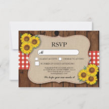 OSA Burlap Bröllop Wood Rustic Red Check Cards