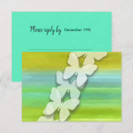 OSA Butterfly Blue Grönt Gult Vattenfärg Inbjudningar