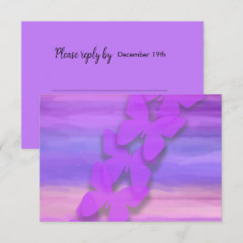 OSA Butterfly Rosa Lila Watercolor  Inbjudningar