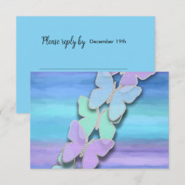 OSA Butterfly Turcos Lila Watercolor Inbjudningar