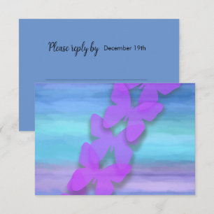 OSA Butterfly Turcos Lila Watercolor Inbjudningar