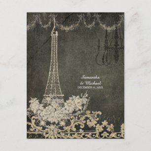 OSA Chalk Vintage Paris Parisisk Snyggt Bröllop Kort