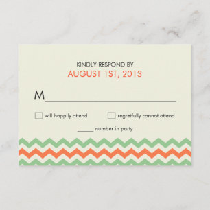 OSA Chevron Bröllop Coral Mint Grönt Kort