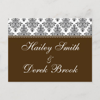 OSA - Choklad och vit text Inbjudan Vykort