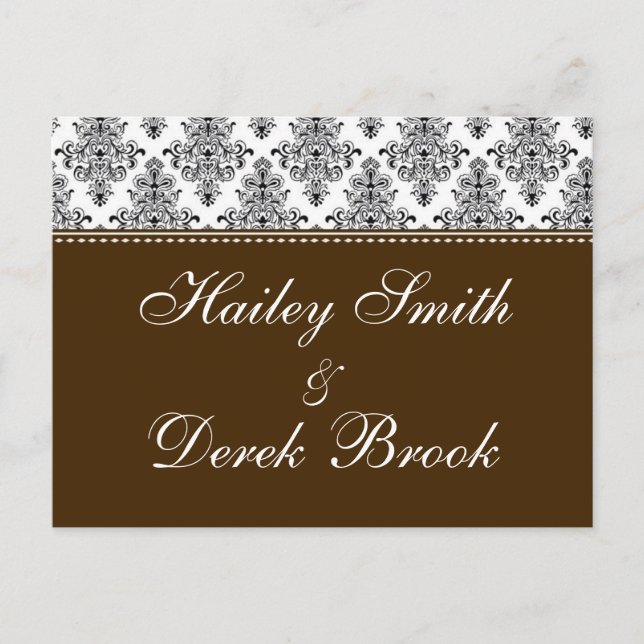 OSA - Choklad och vit text Inbjudan Vykort (Framsida)