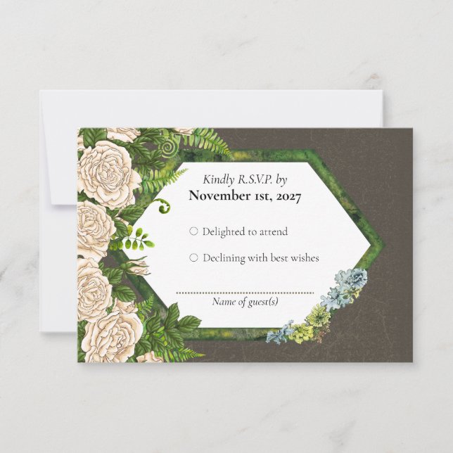 OSA Earthy rustic ro fern card med lichen Kort (Framsida)