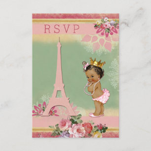 OSA Eiffel Torn Ethnic Princess Baby Shower Kort