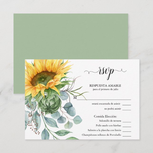 OSA Elección de Comida Girasoles Rústicos Kort (Fram/baksida)