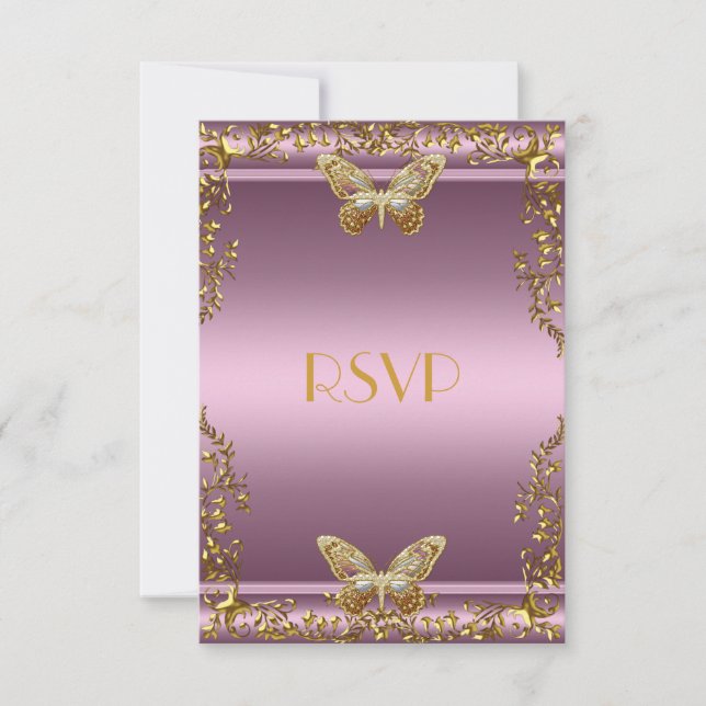 OSA Elegant Birthday Rosa Guld Butterfly (Framsida)