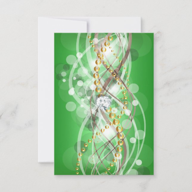 OSA Elegant Lime Green Guld Diamond Jewel Party (Framsida)