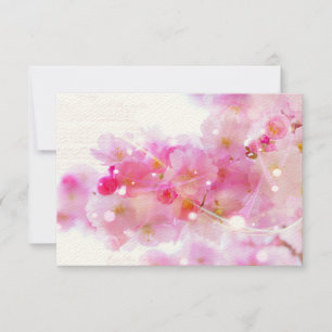 OSA Elegant Pastel Rosa Cherry Blommars Kort