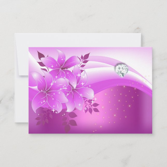 OSA Elegant Rosa Blommigt Diamond Jewel Party (Framsida)