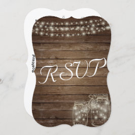 OSA Elegant Rustic Mason Burk Ljus Inbjudningar