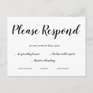 OSA enkelt Svara Bröllop-kort Vykort