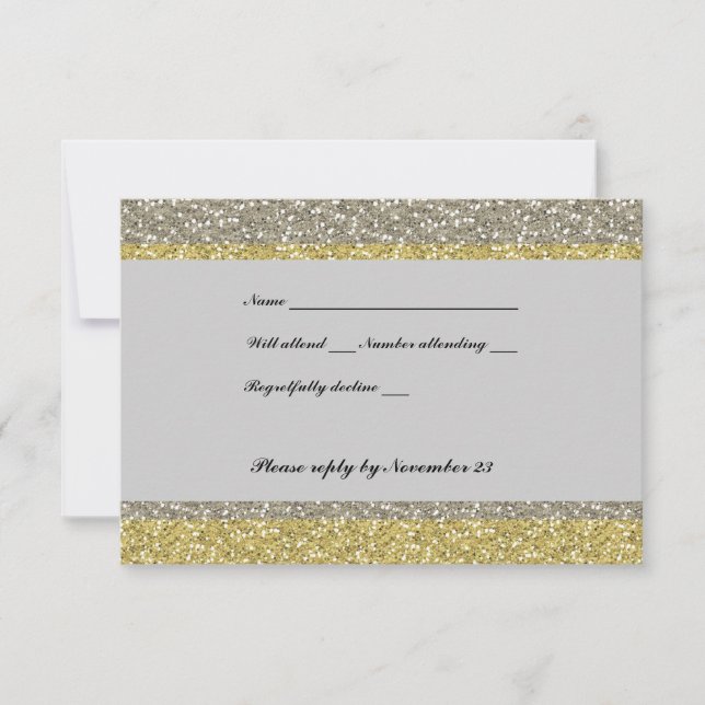 OSA finare Silver Guld Glitter Kort (Framsida)