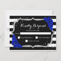 OSA Födelsedagsfest - Silver Black Royal Blue Card