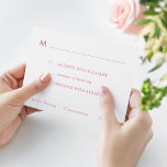 Osa för Bat mitzvah måltider med enkel Rosa Ombre<br><div class="desc">Rosa Mbre på baksidan med uppgifter om måltider och gäst namn; faux glitter accents valfritt</div>