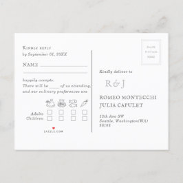 OSA för begäran om bröllop Sång Inbjudan Vykort