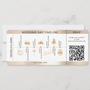 Osa för boardingpass Illustrated Bröllop Timeline Inbjudningar