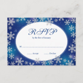 Osa för Bright Snöflingor Blue White Winter Kort