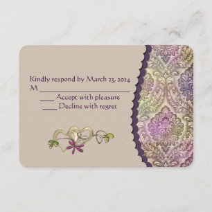 OSA för bröllop Damask-design Kort