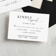 Osa för Classy Black White Script Bröllop Meal Ent