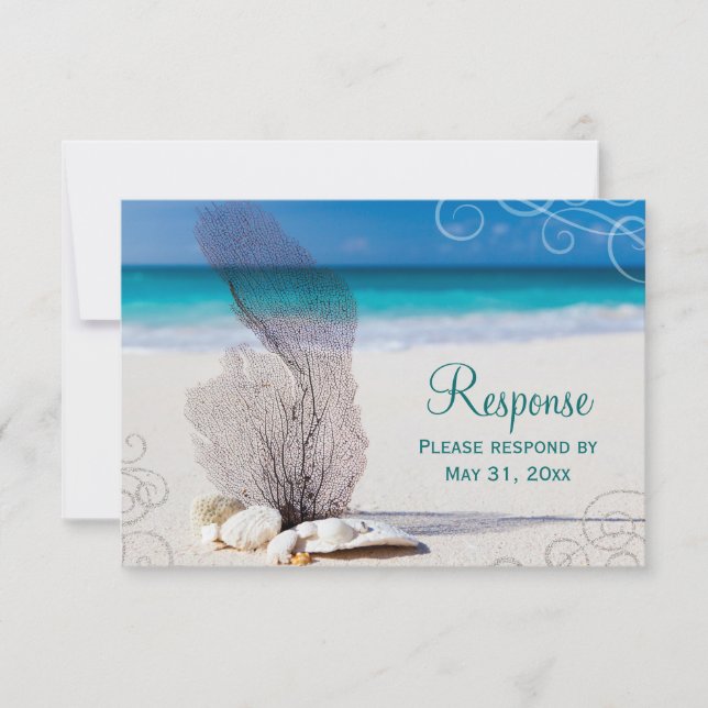 Osa för Coral Beach Destination Wedding Kort (Framsida)