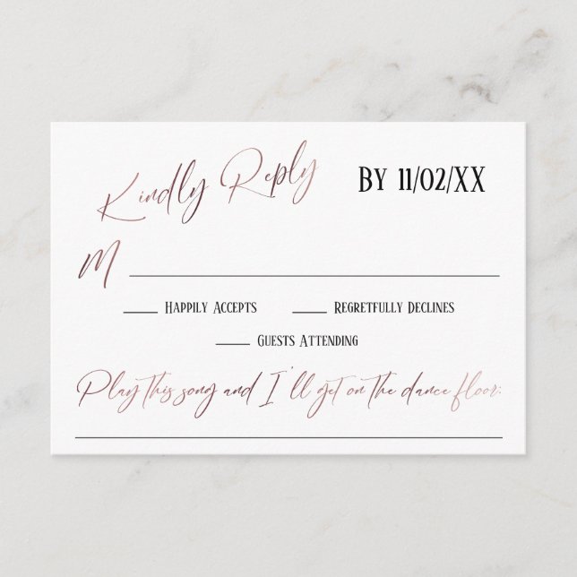 OSA för enkel Sång-begäran om handskrift från Ro G Tilläggskort (Framsida)