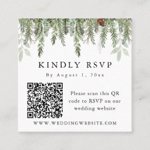 Osa för EVERGREEN Jul Helgdag Winter QR Code Fyrkantigt Visitkort