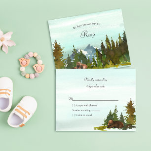 Osa för Forest Äventyr Bear Baby Shower Kort