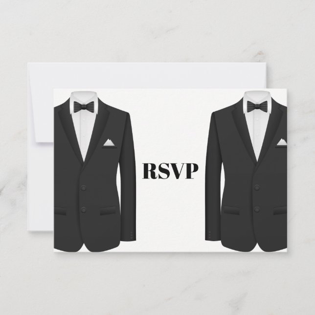 Osa för Gay Tuxedo-bröllop Kort (Framsida)