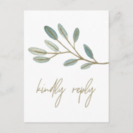 OSA för guld av  för Eucalyptus Menu Choice Inbjudan Vykort