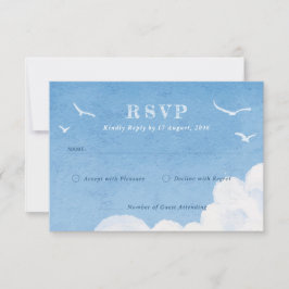 Osa för inbjudan till lätt Blå himmel-vattenfärgsb