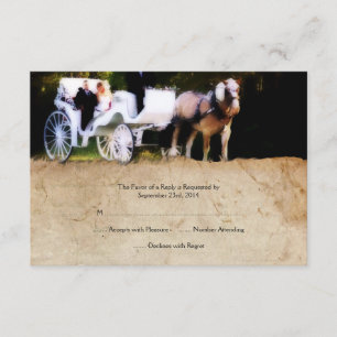 Osa för inbjudan till Romantic Carriage Horse Wedd