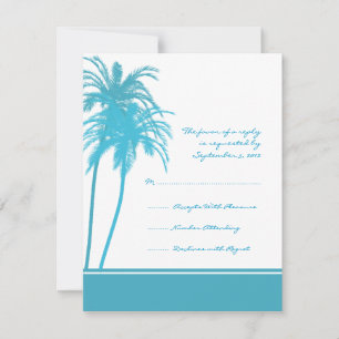 Osa för inbjudan till Teal and White Tropical Hand