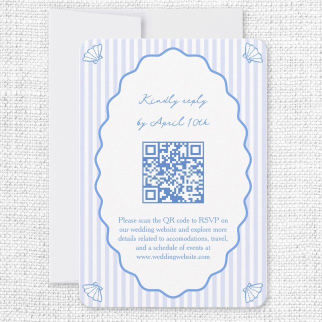 Osa för Kustkoster Chic Blue Bröllop-webbplats QR- (Skapare uppladdad)