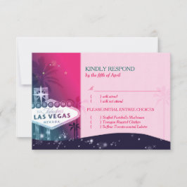 Osa för Las Vegas Sign Bröllop Menu Choice Kort