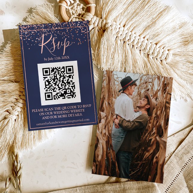osa för marin blå Ro guld-konfessioner QR-kod Tilläggskort (Skapare uppladdad)