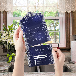 Osa för marinblått silver glitter födelsedag