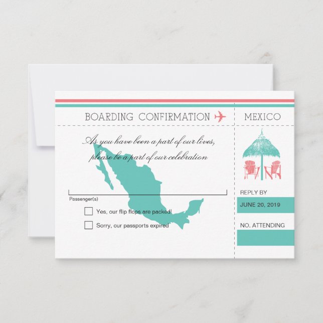 Osa för Mexico Boarding Pass Beach Hut (Framsida)