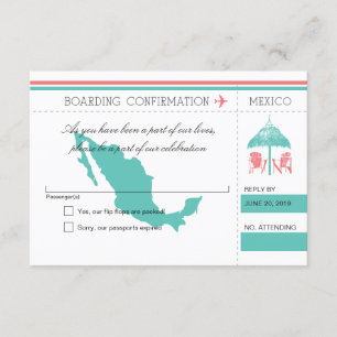 Osa för Mexico Boarding Pass Beach Hut Kort