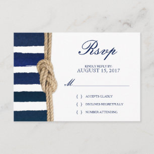Osa för Nautisk Knot & Watercolor Navy Rand Kort