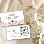 Osa för Online av  för Wildblomme Bröllop-webbplat Tilläggskort<br><div class="desc">Kortet för webbplatshöljet Wildblomma bröllop med anpassningsbar qr-kod, ömtåliga blommor av vild och vacker kalligrafi. Den här söt vattenfärgens vilda blommor har dammblommor i rosa, lilac orange blå och gult. Perfekt för vår och sommarteman från land blommigt till ekologisk boho. Om du vill matcha produkter kan du bläddra i min...</div>