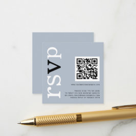 Osa för Online av QR-kod för Dusty Blue Bröllop Tilläggskort