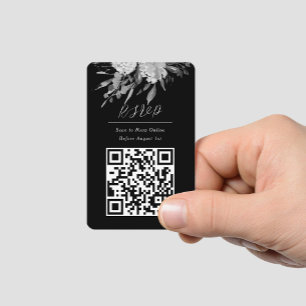 Osa för Onlinen Photo Black-Blommigten för QR-kod Visitkort