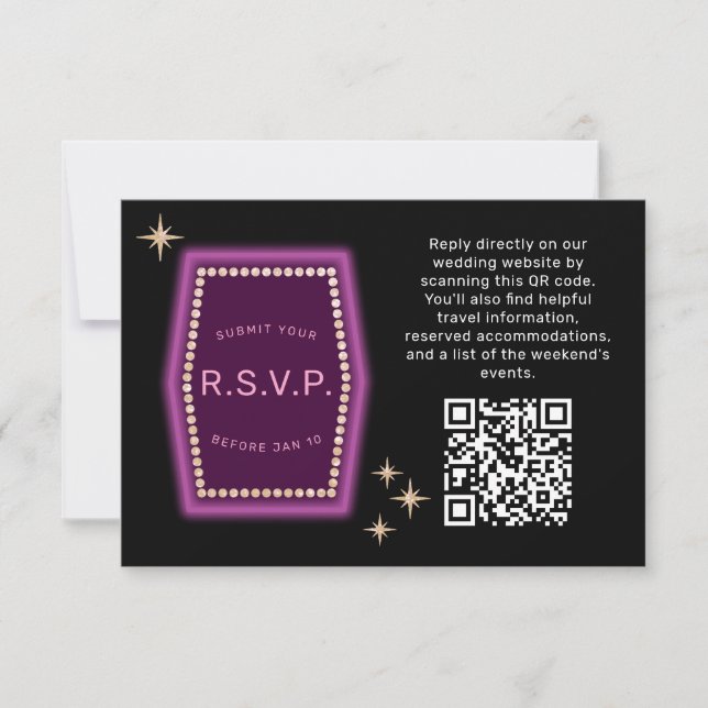 Osa för QR-Online för Neon Sign Vegas Bröllop (Framsida)